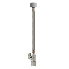 Quarter Turn Straight Valve 5/8-Inch OD by 12-Inch Stainless Steel Toilet Supply  Lead-Free  Quick Lock - B01J9LKRF8